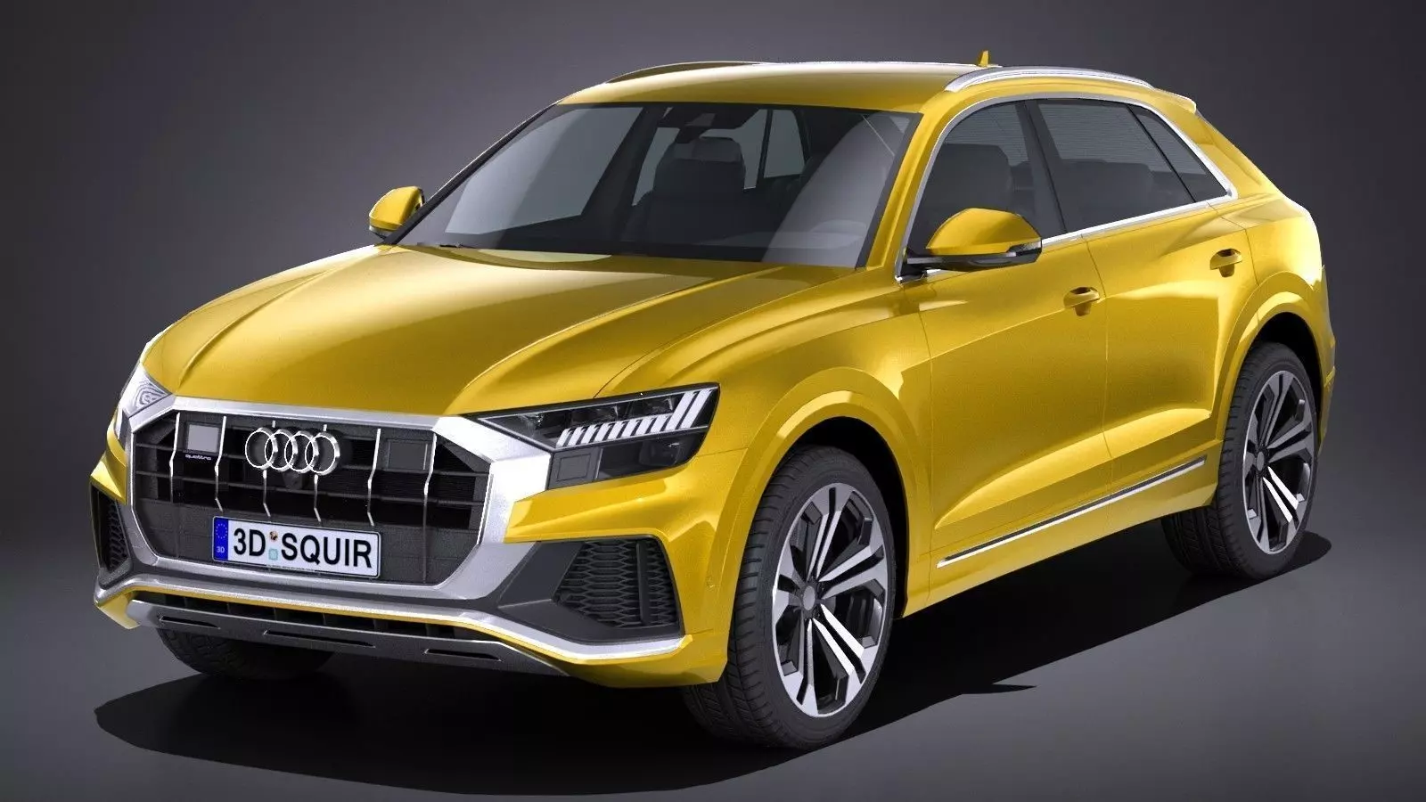 LowPoly Audi Q8 S-line 2019 Low-poly 3D model_0