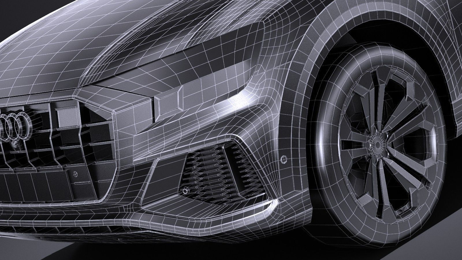 LowPoly Audi Q8 S-line 2019 Low-poly 3D model_13