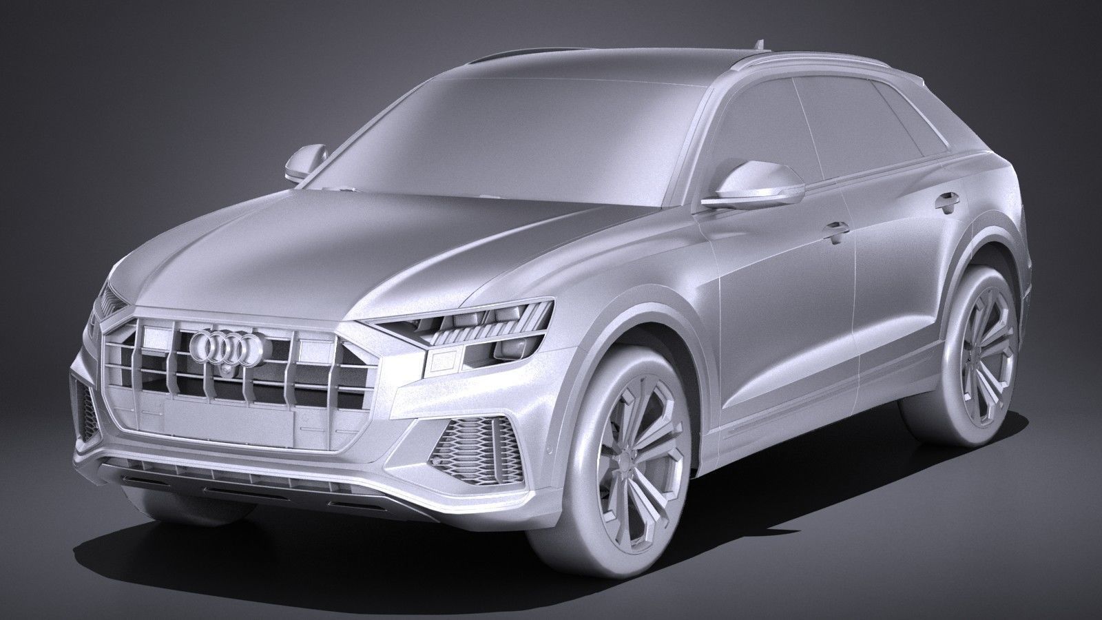 LowPoly Audi Q8 S-line 2019 Low-poly 3D model_8
