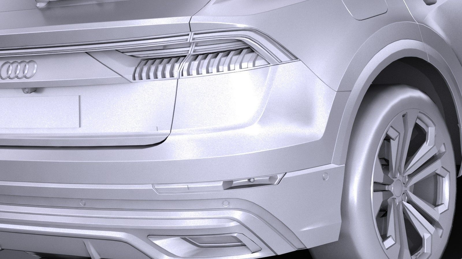 LowPoly Audi Q8 S-line 2019 Low-poly 3D model_10