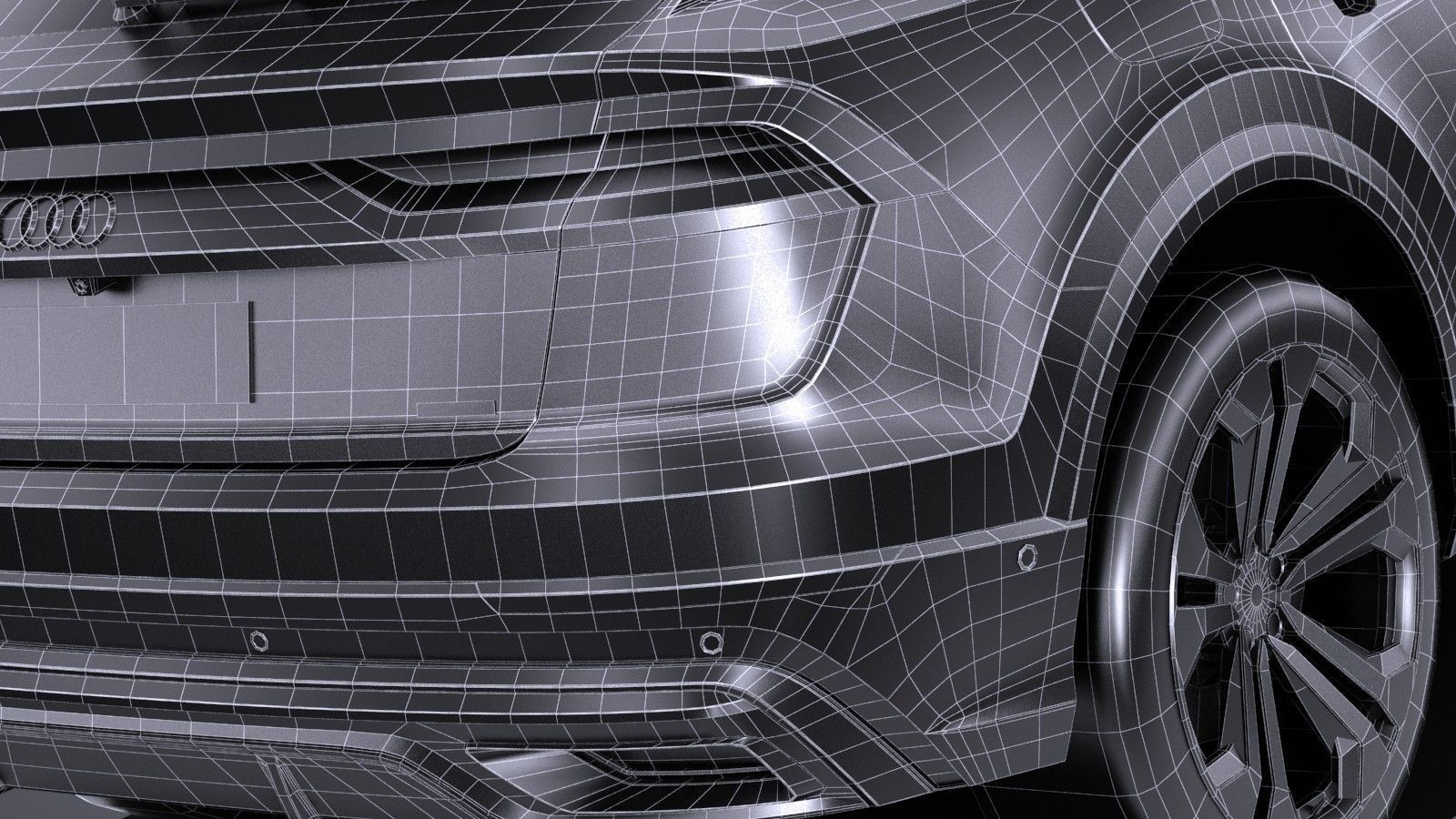 LowPoly Audi Q8 S-line 2019 Low-poly 3D model_14