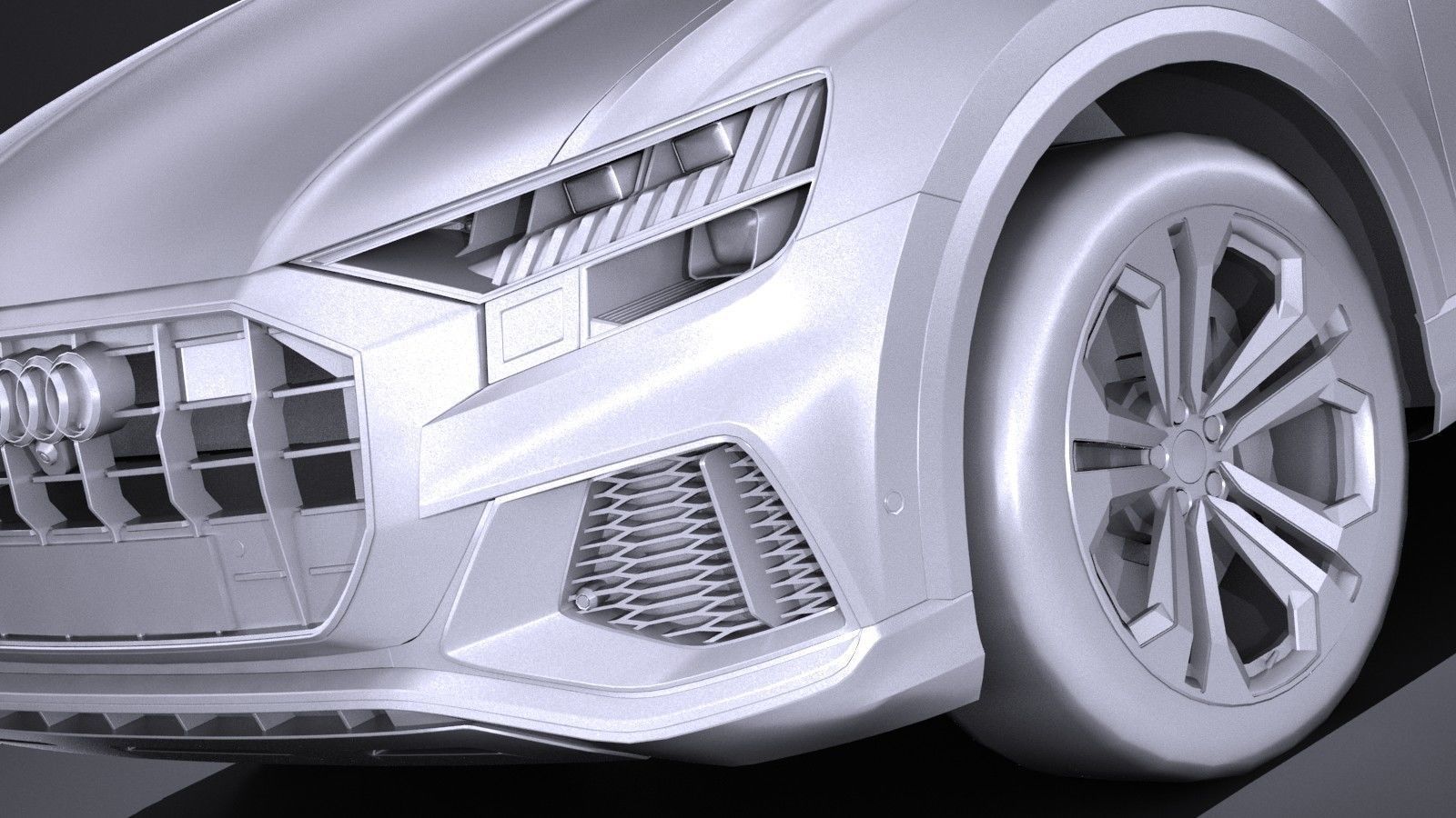 LowPoly Audi Q8 S-line 2019 Low-poly 3D model_9