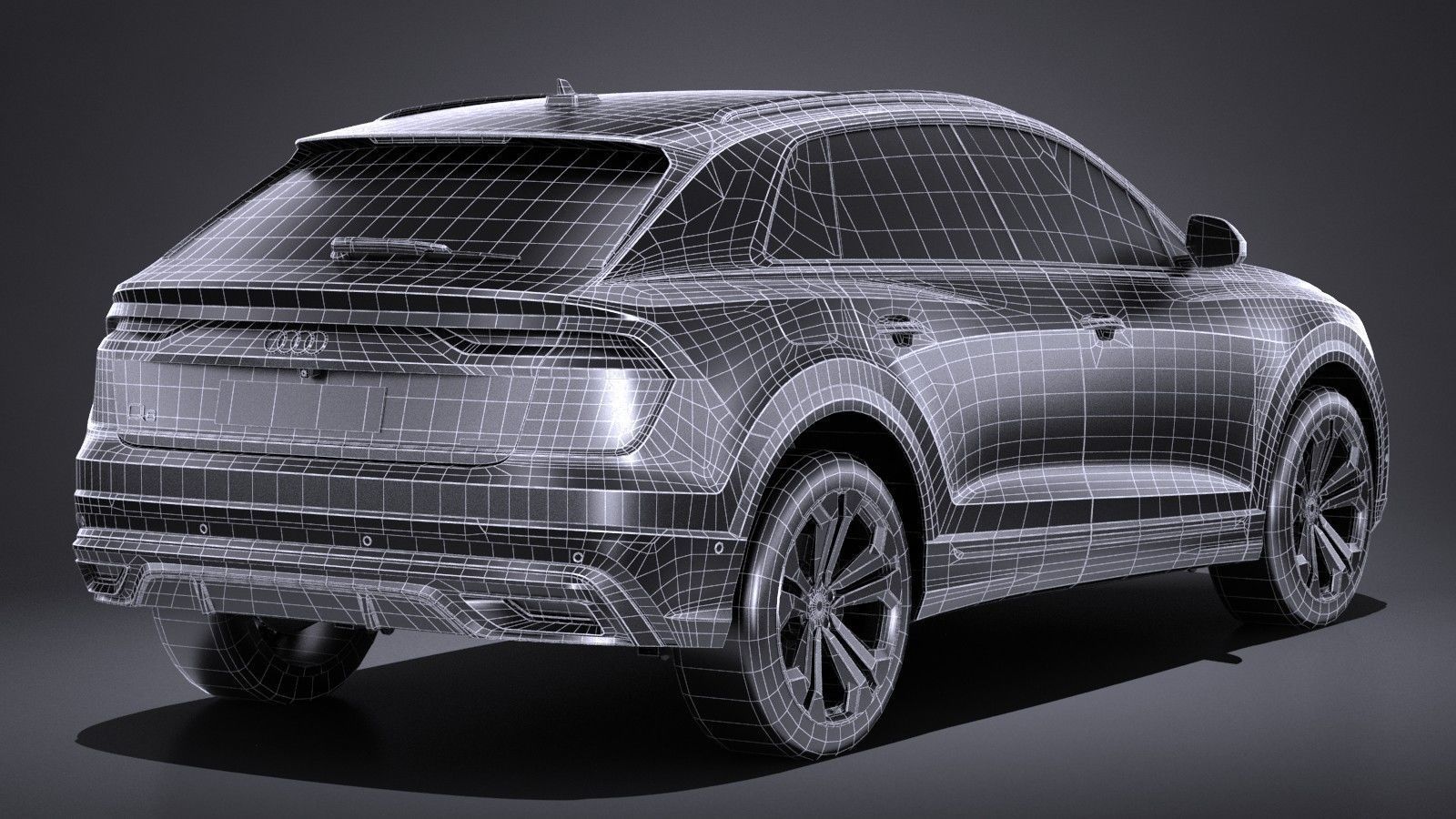 LowPoly Audi Q8 S-line 2019 Low-poly 3D model_15