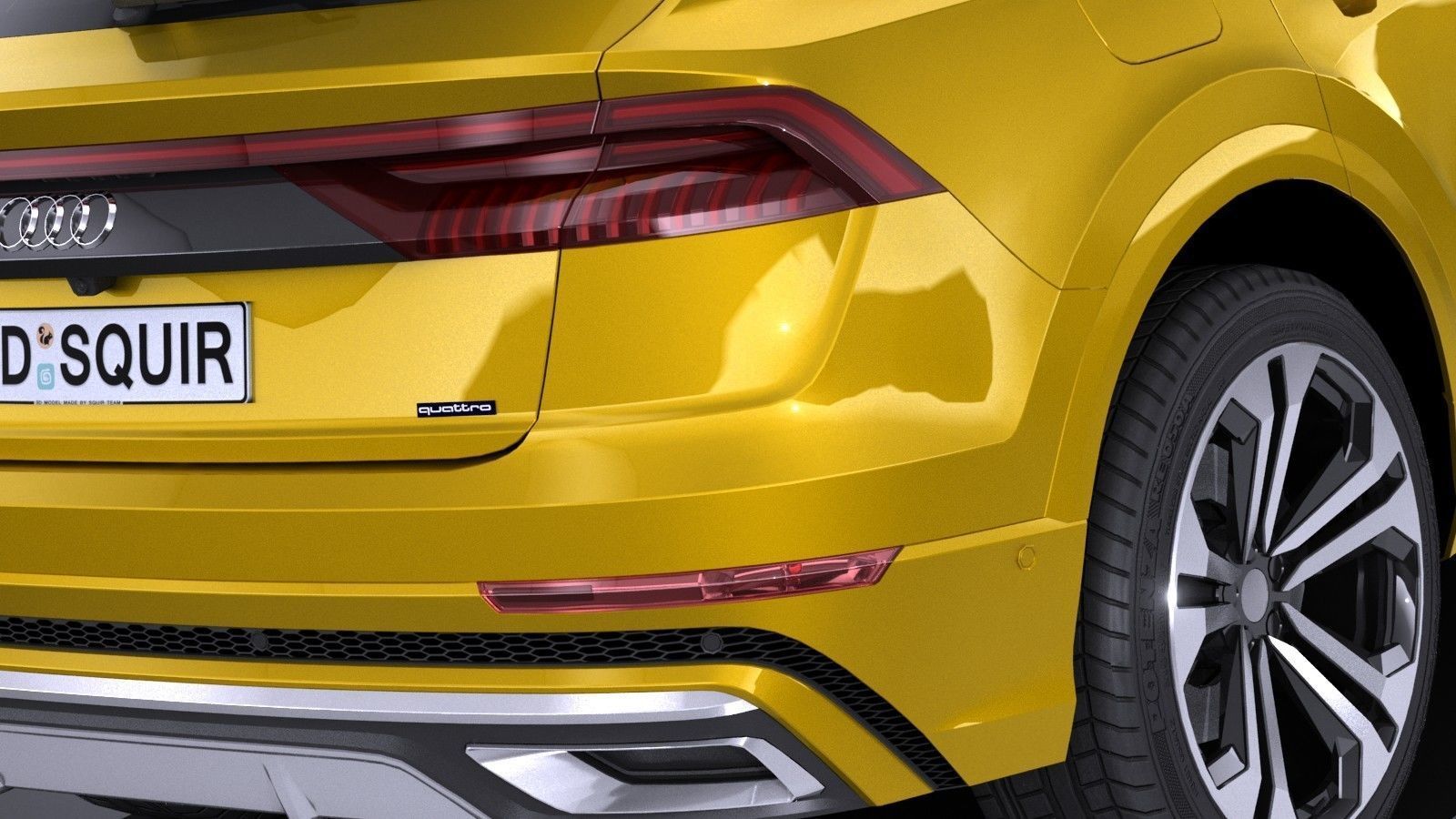 LowPoly Audi Q8 S-line 2019 Low-poly 3D model_3