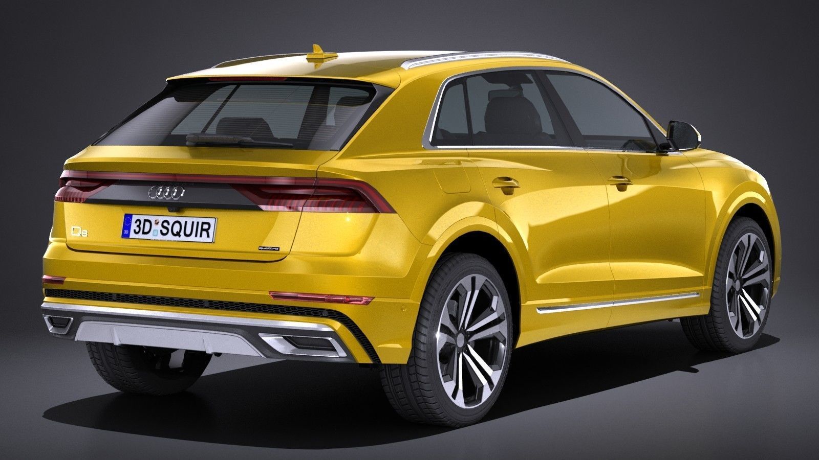 LowPoly Audi Q8 S-line 2019 Low-poly 3D model_5