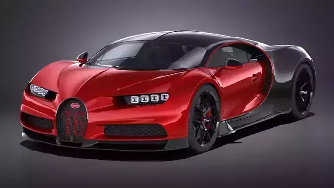 LowPoly Bugatti Chiron Sport 2019 Low-poly 3D model