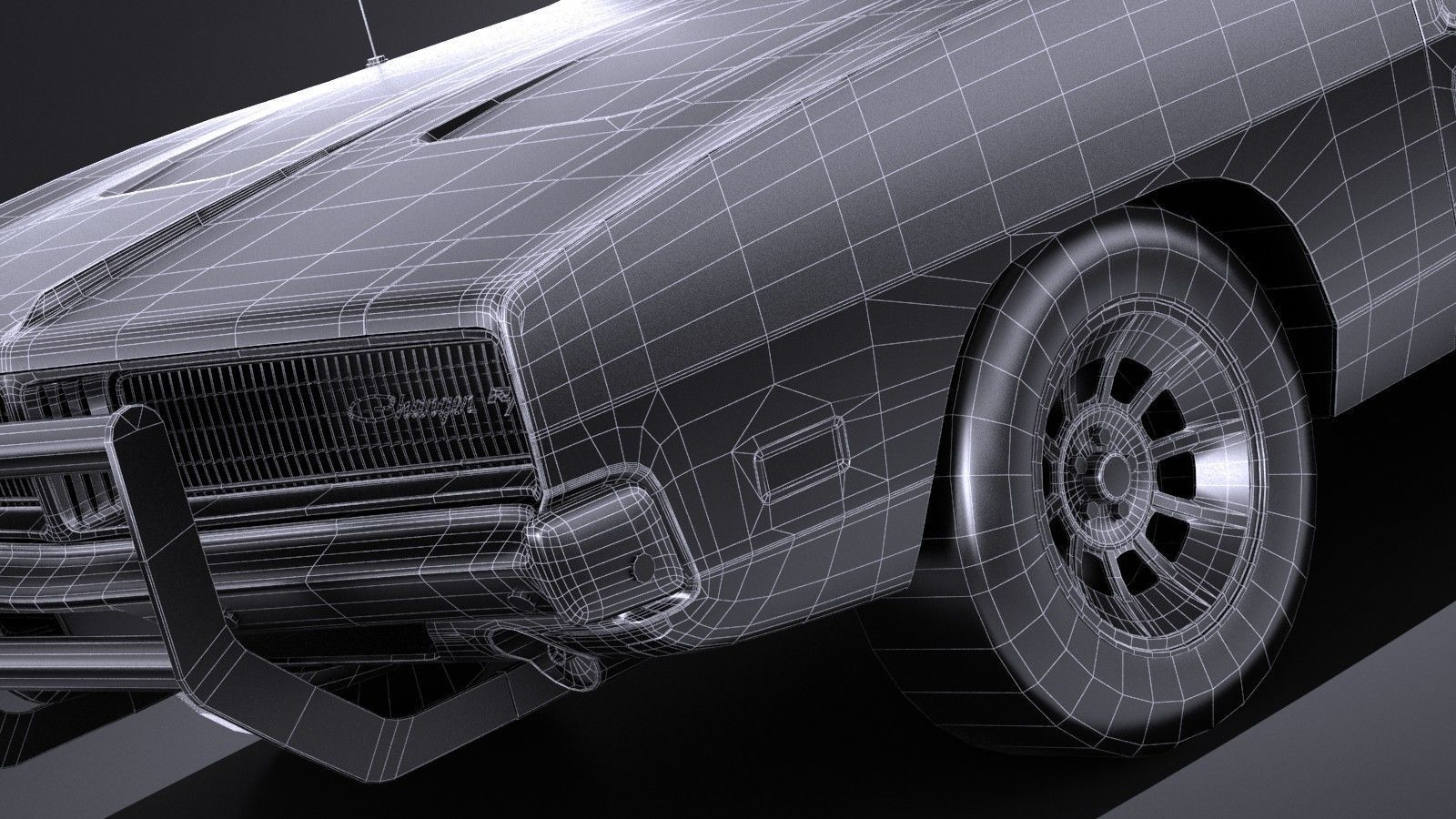 LowPoly Dodge Charger 1969 General Lee Low-poly 3D model_16