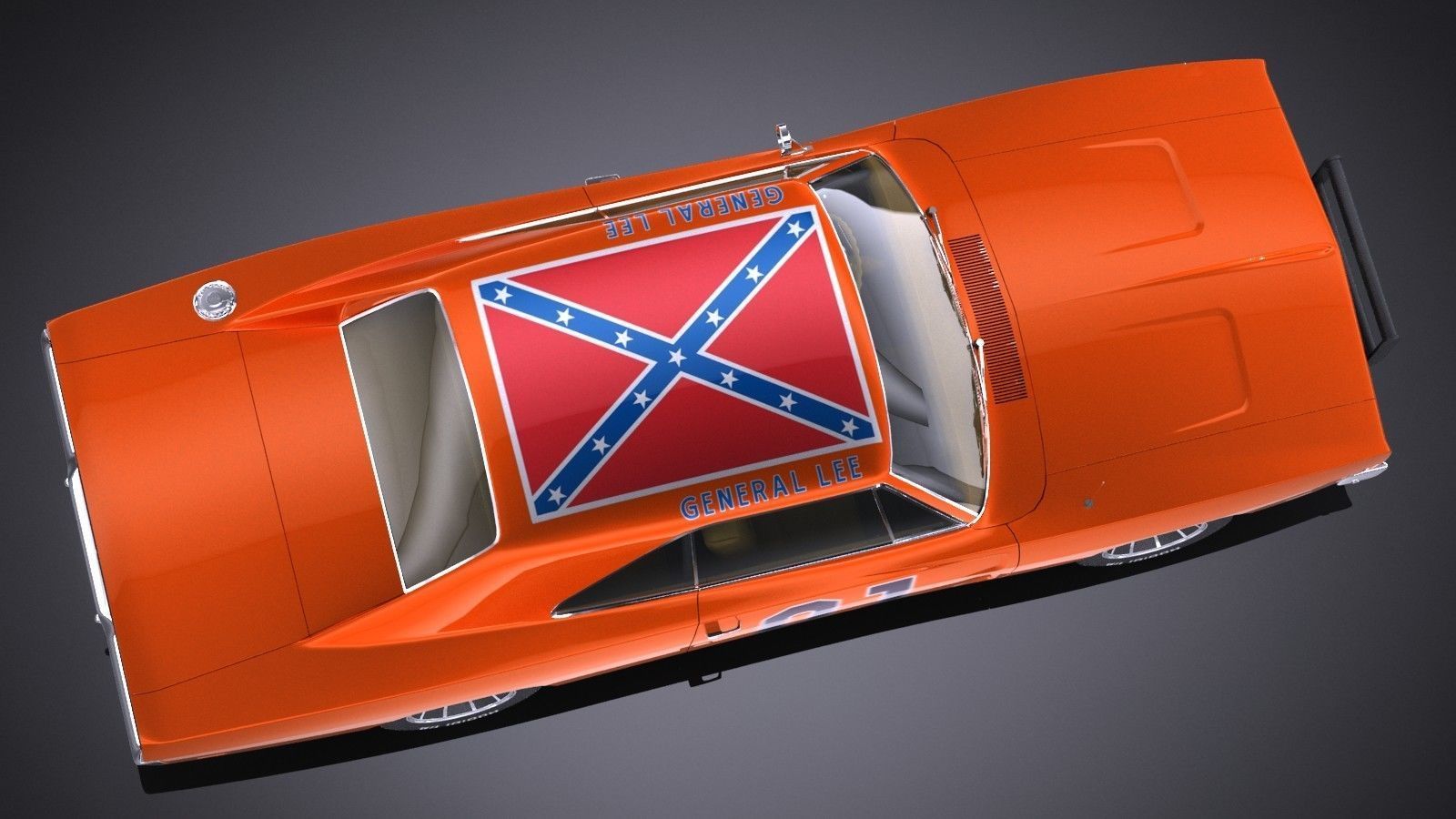 LowPoly Dodge Charger 1969 General Lee Low-poly 3D model_8