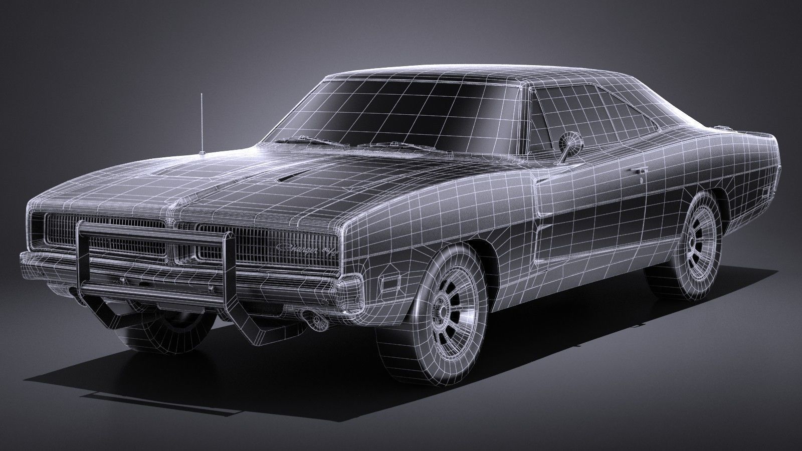 LowPoly Dodge Charger 1969 General Lee Low-poly 3D model_15