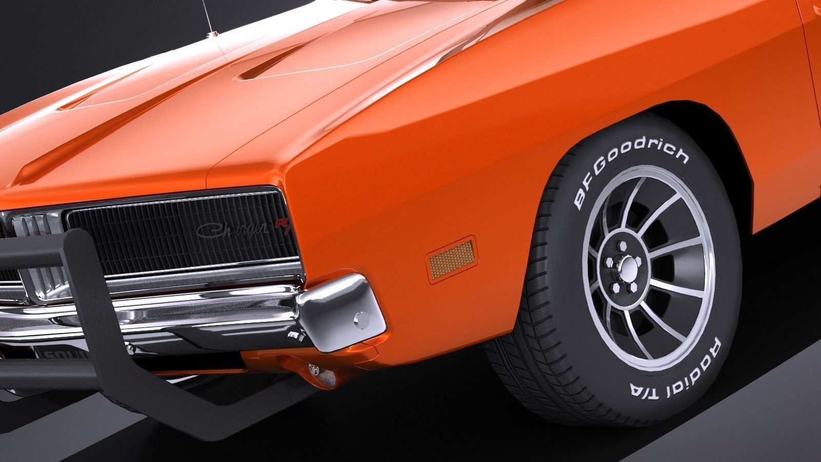 LowPoly Dodge Charger 1969 General Lee Low-poly 3D model_3