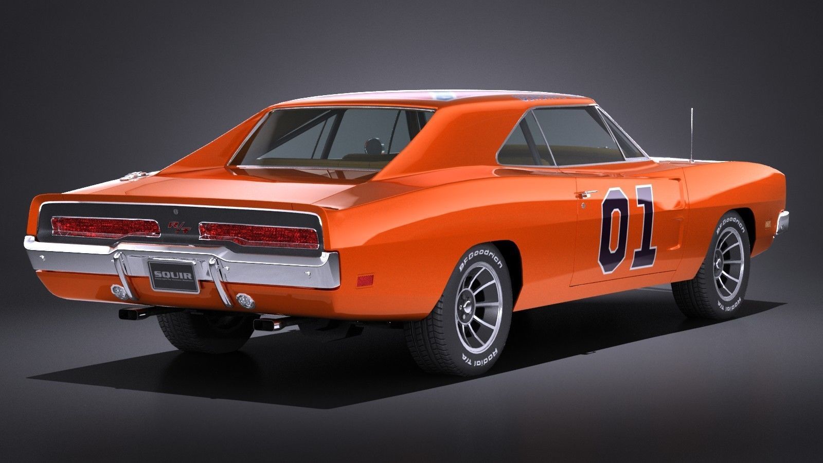 LowPoly Dodge Charger 1969 General Lee Low-poly 3D model_6