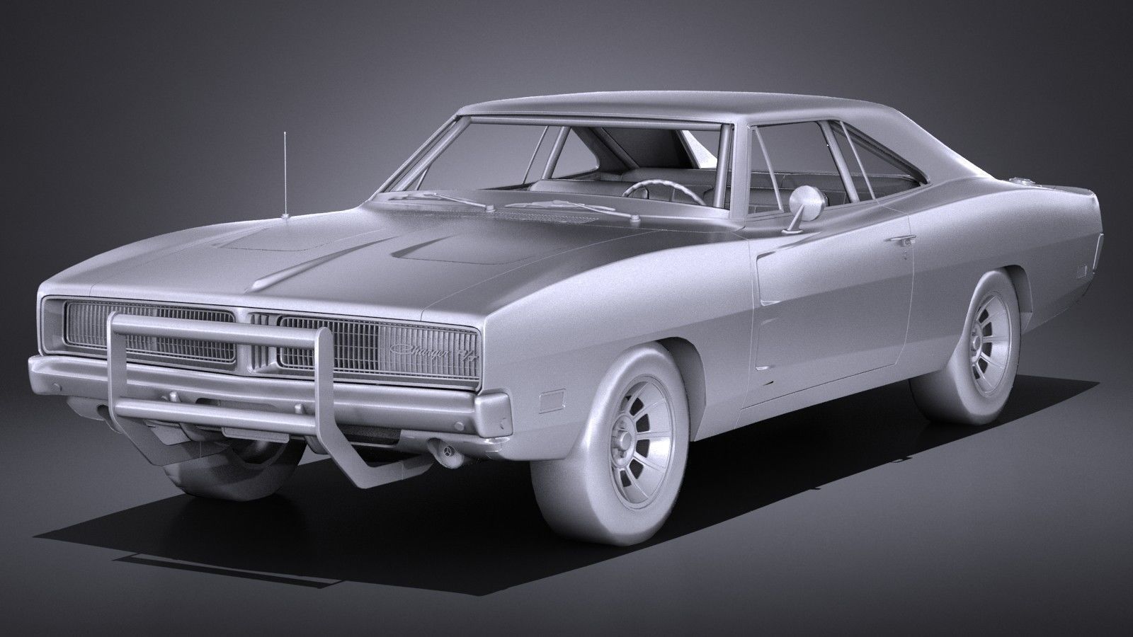 LowPoly Dodge Charger 1969 General Lee Low-poly 3D model_11
