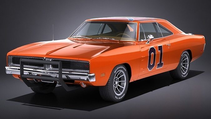 LowPoly Dodge Charger 1969 General Lee Low-poly 3D model