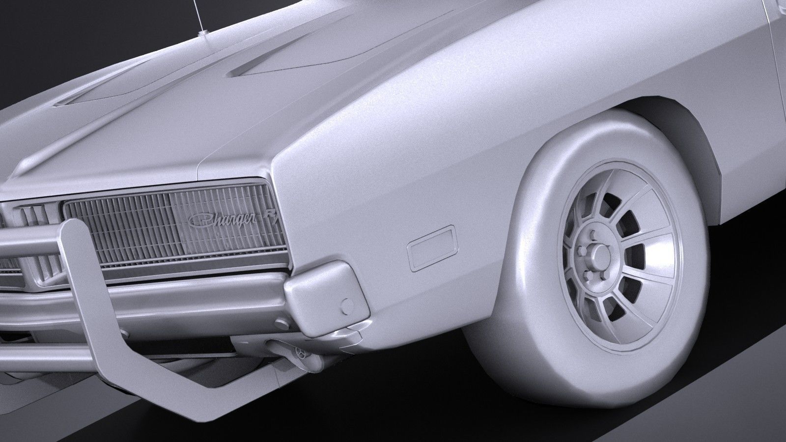 LowPoly Dodge Charger 1969 General Lee Low-poly 3D model_12