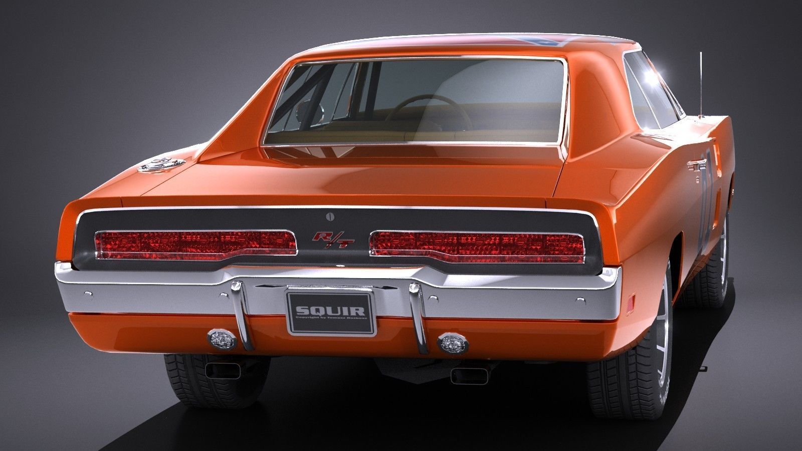 LowPoly Dodge Charger 1969 General Lee Low-poly 3D model_5