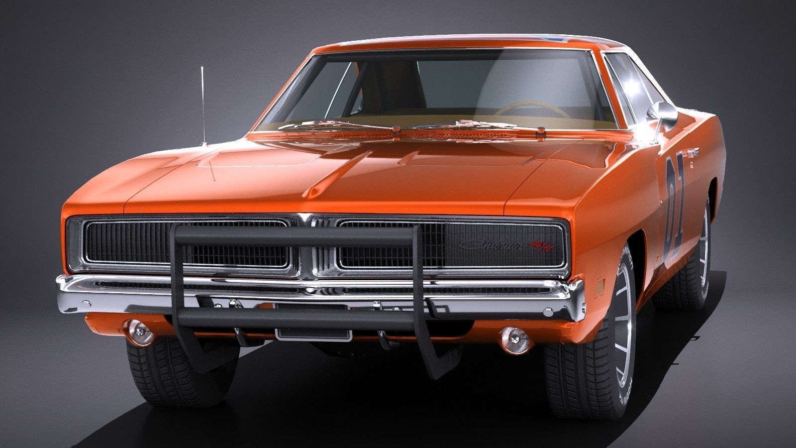 LowPoly Dodge Charger 1969 General Lee Low-poly 3D model_2