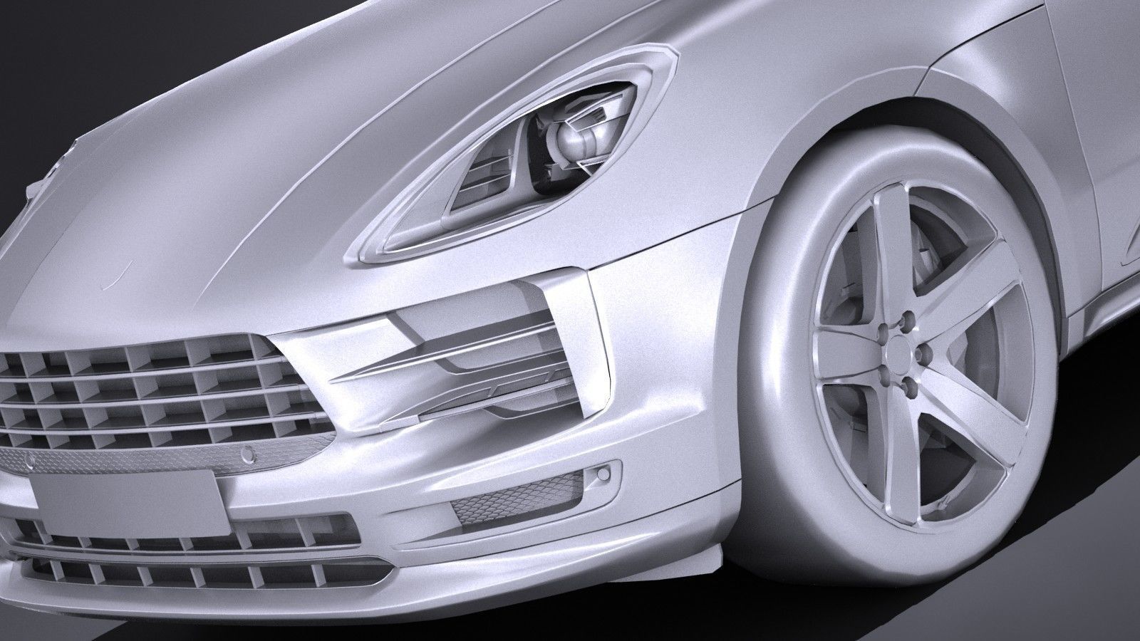 LowPoly Porsche Macan 2019 Low-poly 3D model_9