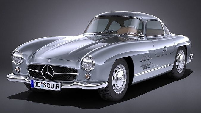 LowPoly Mercedes 300 SL Gullwing 1954 Low-poly 3D model