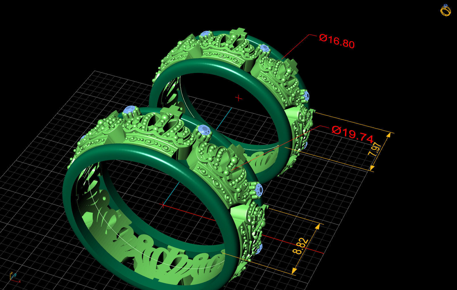 Wedding rings 3D print model_9