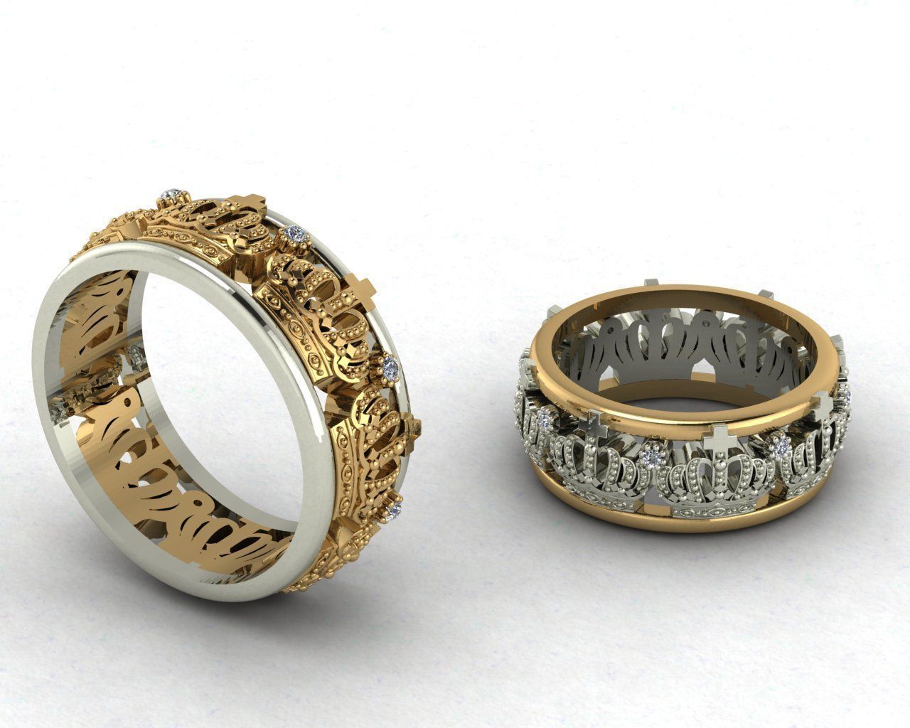 Wedding rings 3D print model_1