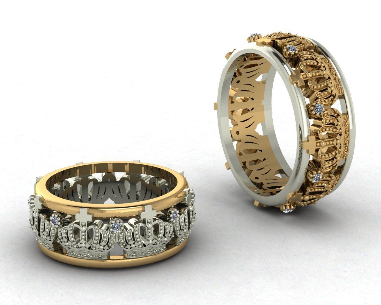 Wedding rings 3D print model_0