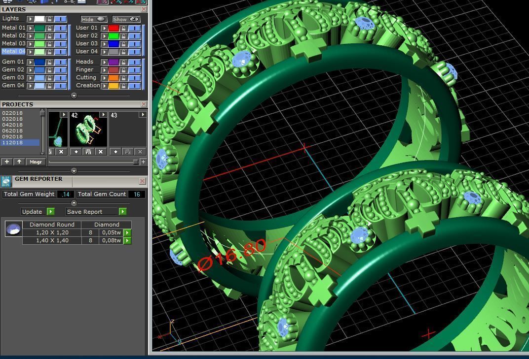 Wedding rings 3D print model_4