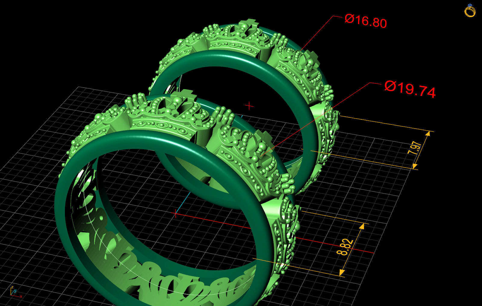 Wedding rings 3D print model_7