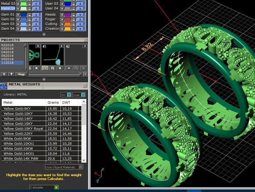Wedding rings 3D print model_5