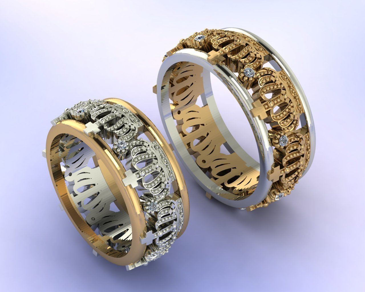 Wedding rings 3D print model_3