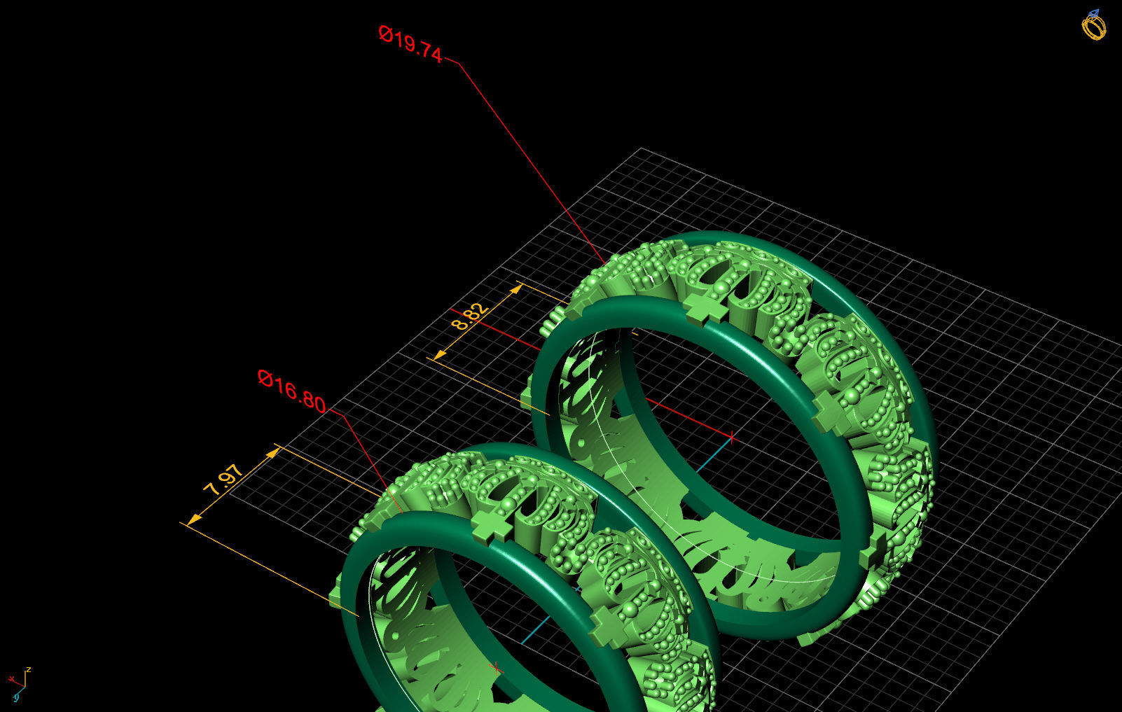 Wedding rings 3D print model_8