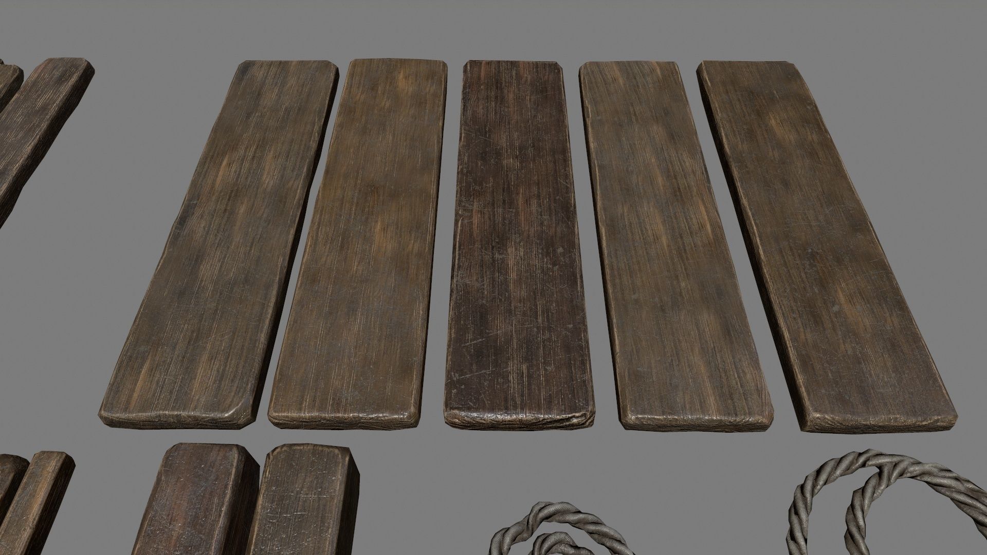 woods and rope Low-poly 3D model_4