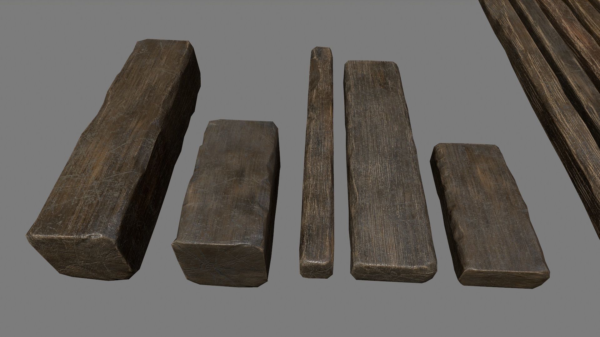 woods and rope Low-poly 3D model_8