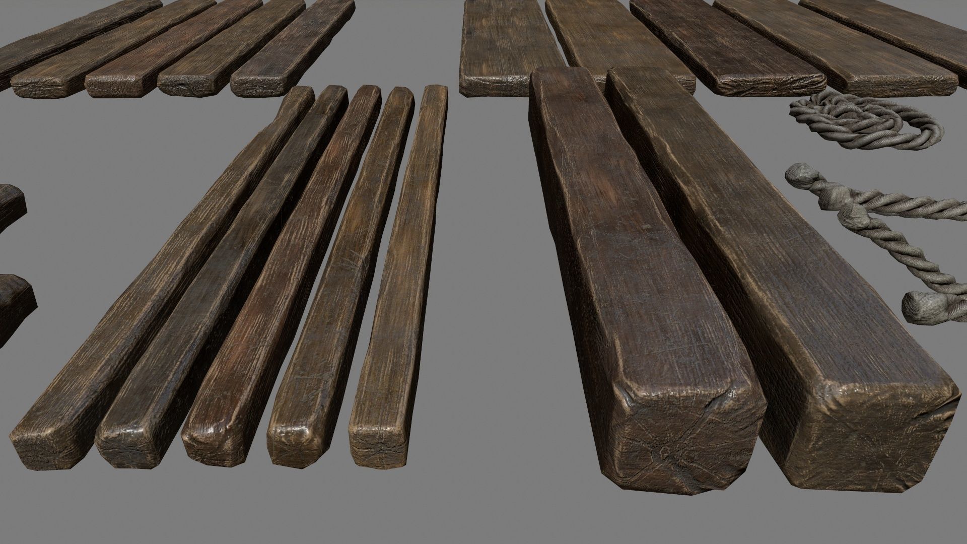 woods and rope Low-poly 3D model_5