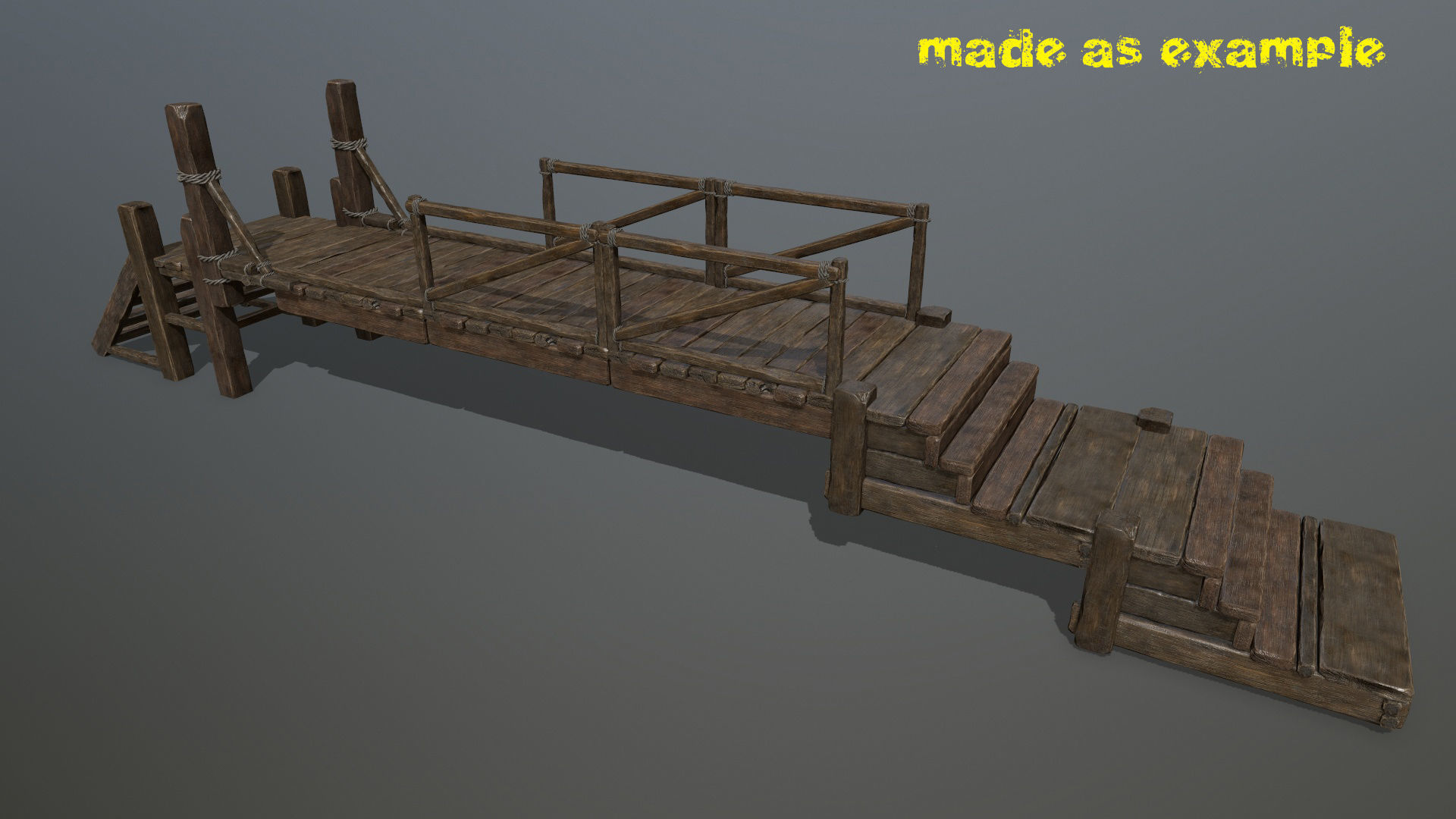 woods and rope Low-poly 3D model_2