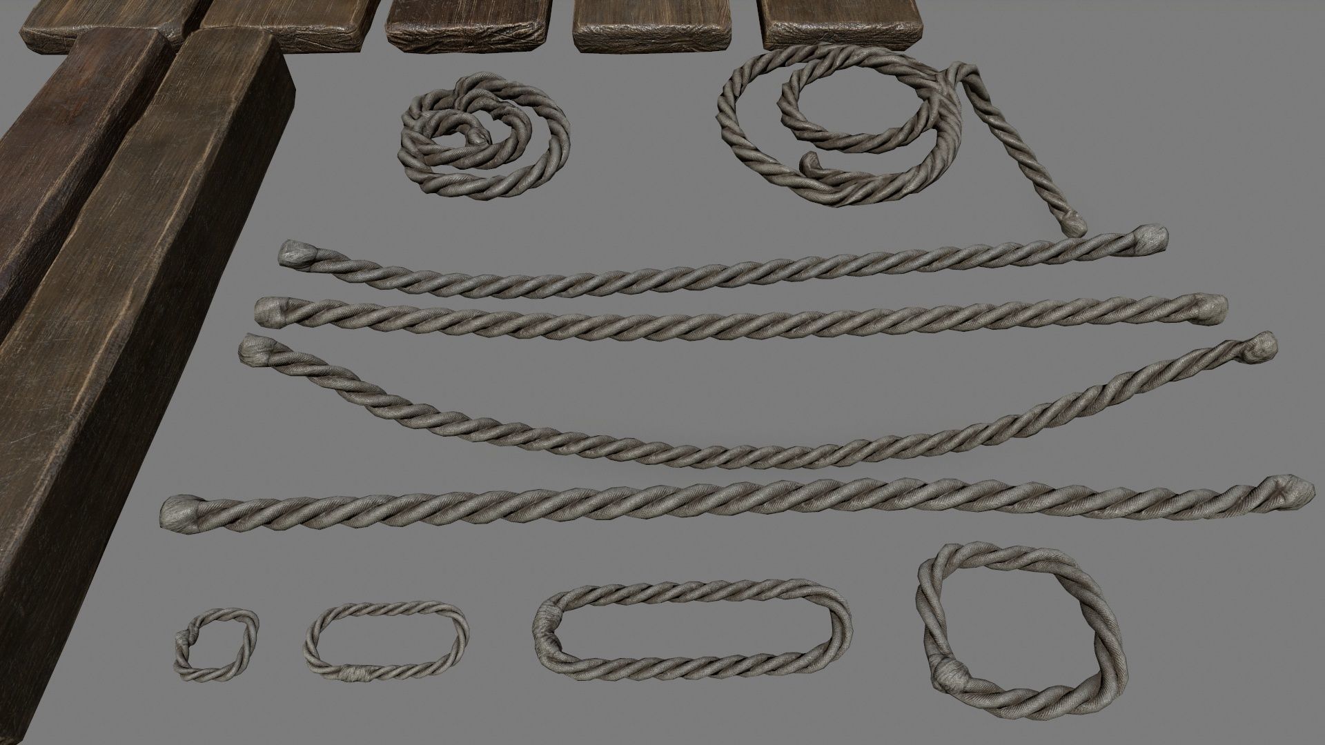 woods and rope Low-poly 3D model_9