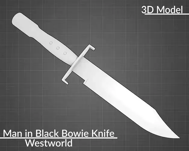 Westworld Man in Black like Bowie Knife 3D print model STL files 3D print model