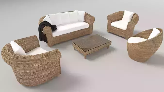 Wicker Rattan Sofa and chairs