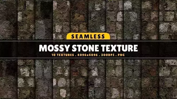 Texture Pack Seamless Mossy Stone Vol 02