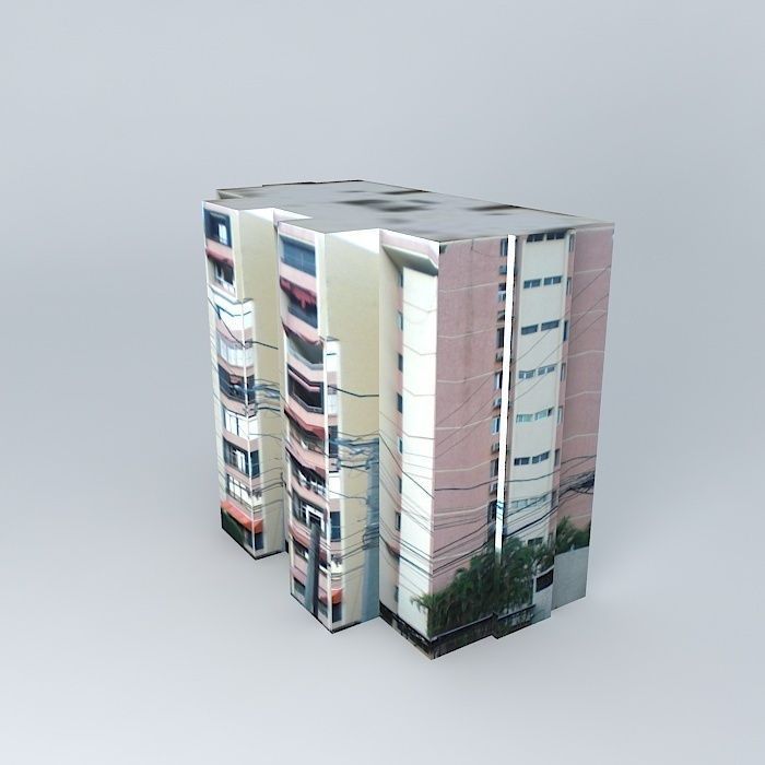 Anacaona building three Santo Domingo Dominican Republic. Free 3D model_2