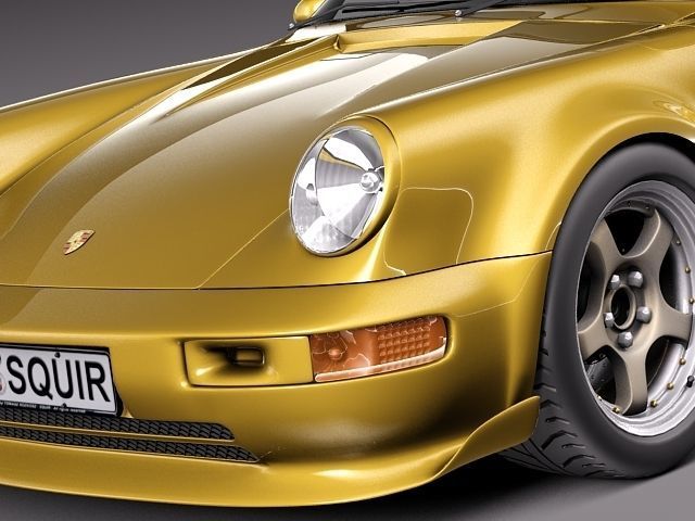 Porsche 911 964 turbo 1990 3D model_2