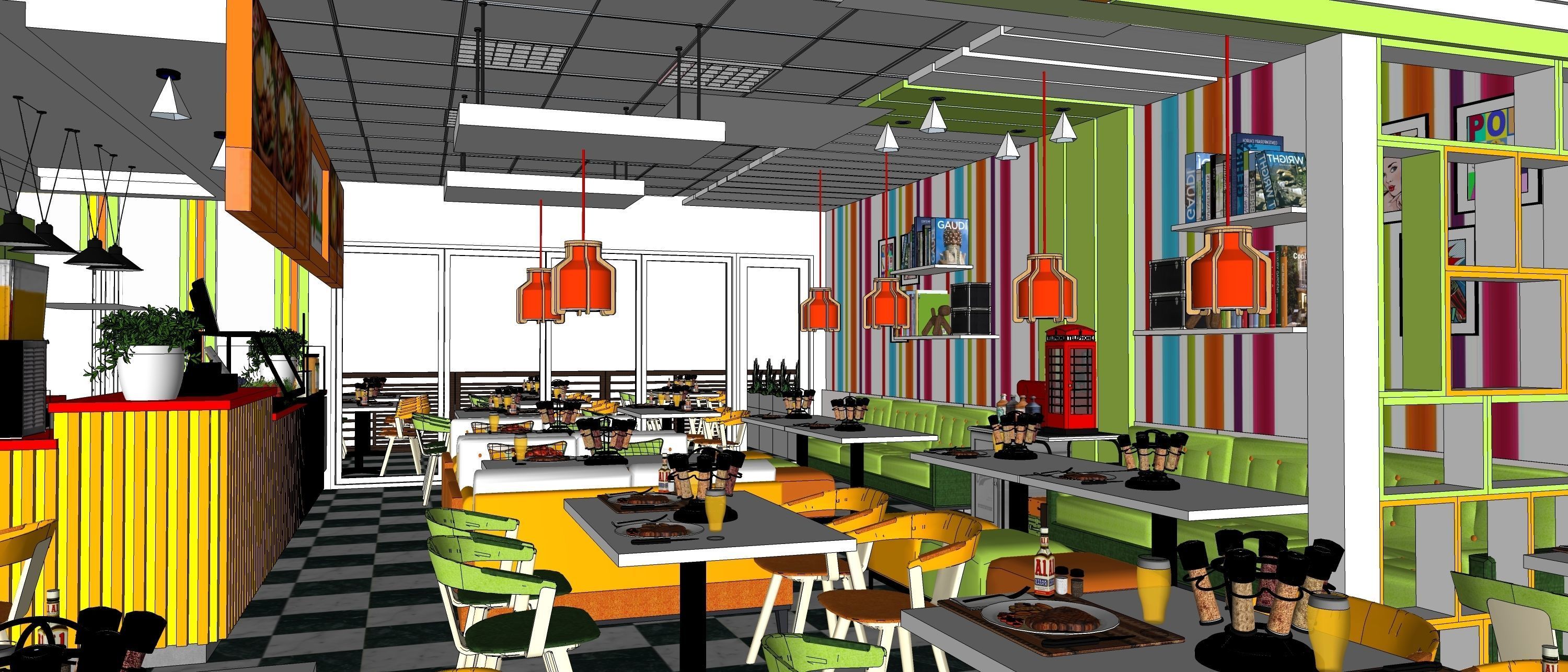 Pop Art Restaurat 3D model_4