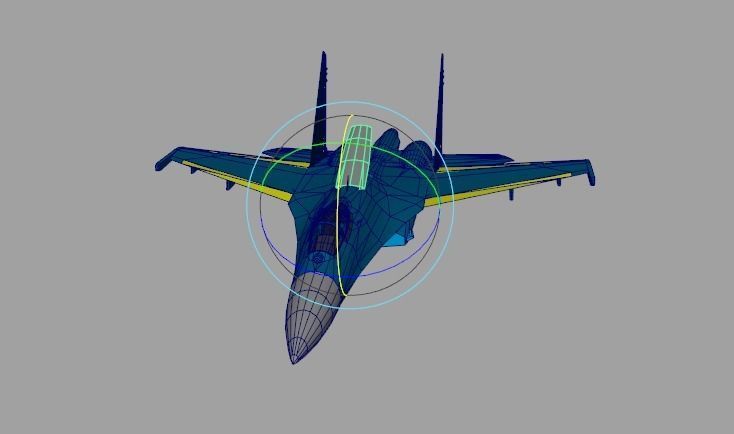 Su-27 ukrainian fighter jet Low-poly 3D model_4