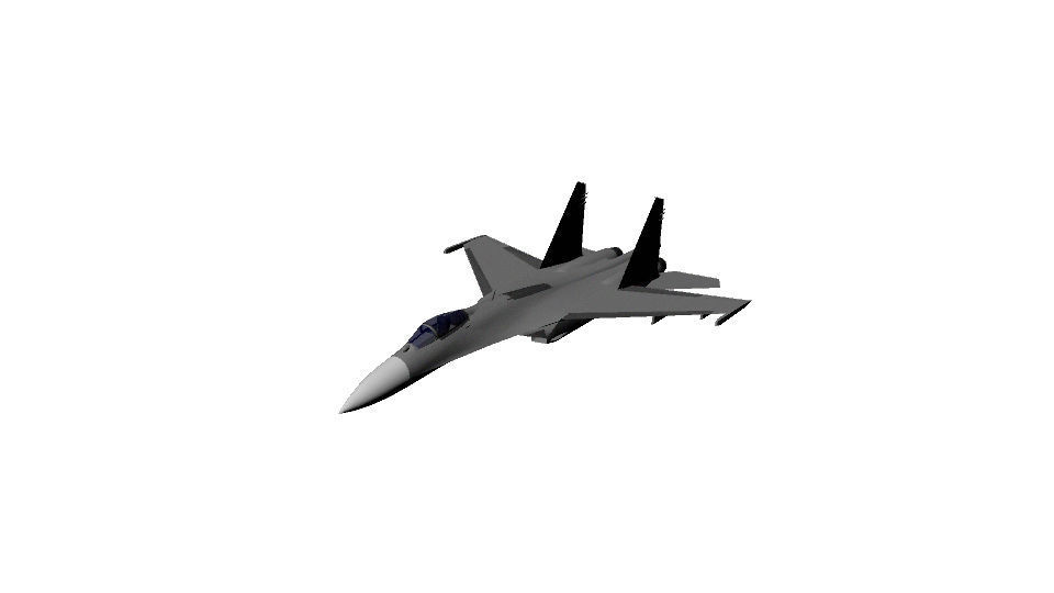 Su-27 ukrainian fighter jet Low-poly 3D model_7