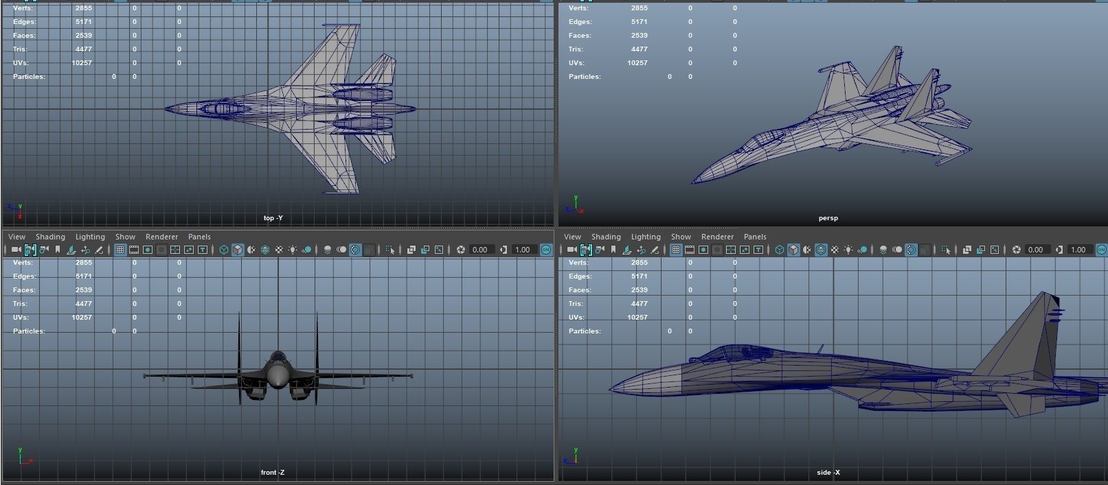 Su-27 ukrainian fighter jet Low-poly 3D model_9