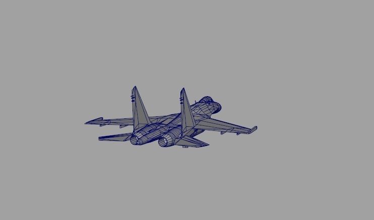 Su-27 ukrainian fighter jet Low-poly 3D model_10