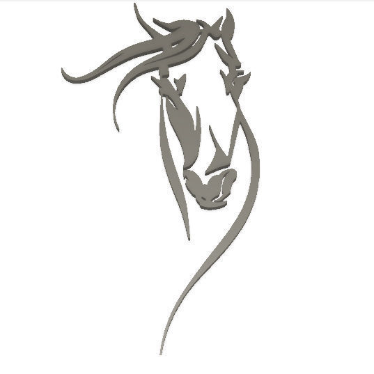 Horse head portrait for wall decoration 3D print model_2