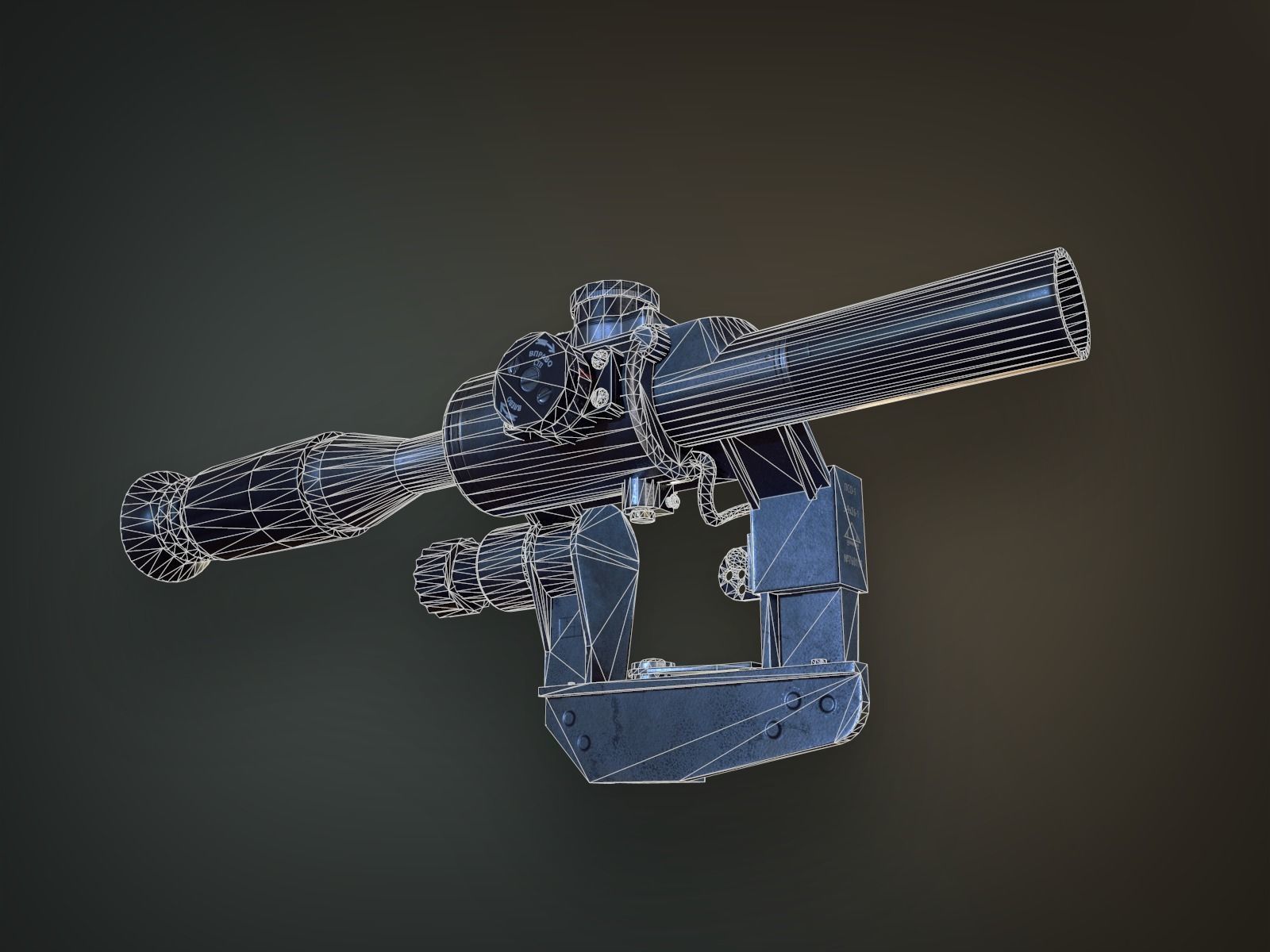 Lowpoly PBR Dragunov Sniper Rifle SVD Low-poly 3D model_14