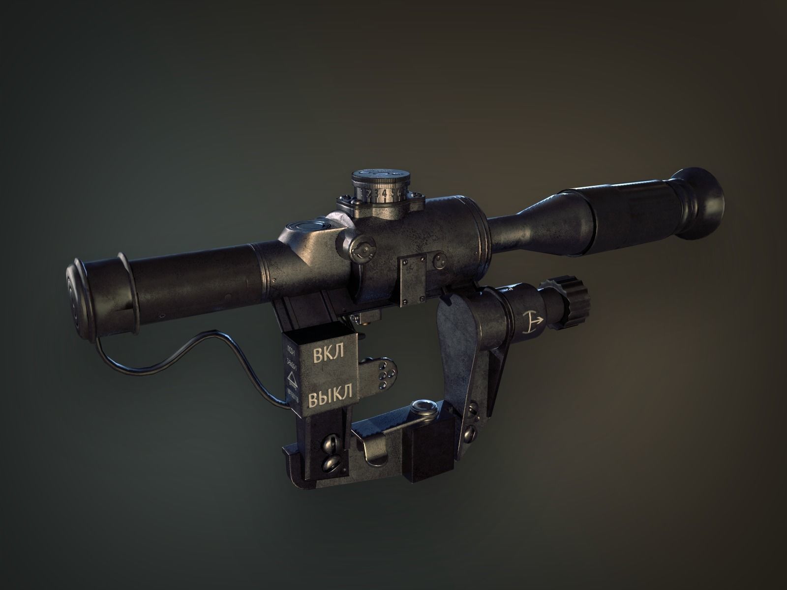 Lowpoly PBR Dragunov Sniper Rifle SVD Low-poly 3D model_10