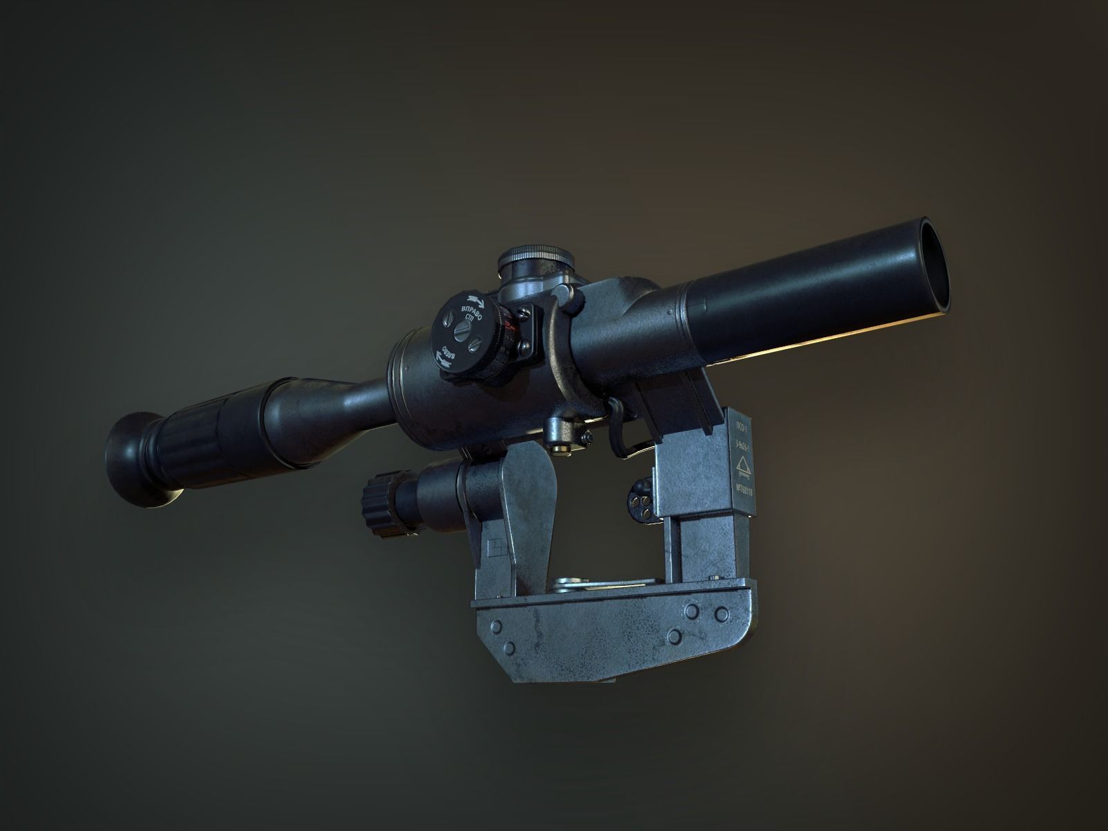 Lowpoly PBR Dragunov Sniper Rifle SVD Low-poly 3D model_13