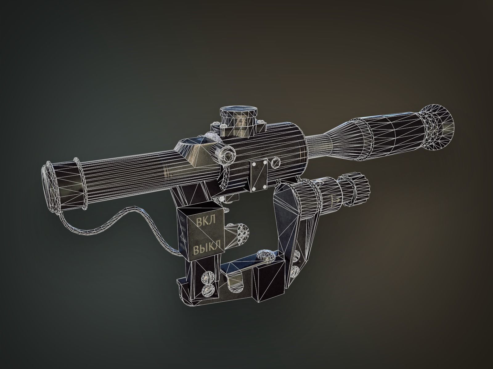 Lowpoly PBR Dragunov Sniper Rifle SVD Low-poly 3D model_11